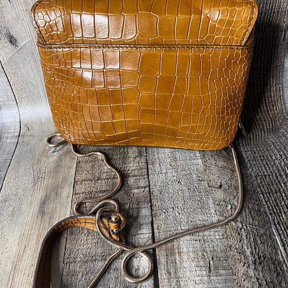 Hugo boss Brown Calfskin Croc-Embossed Crossbody Bag - Picture 8 of 16
